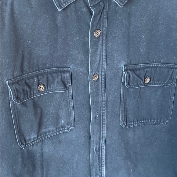 LEVI'S STRAUSS & CO Chamois Heavy Men Medium Vintage Field Work Shirt Dark Blue - Picture 3 of 10